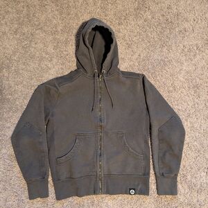 American Giant Men's Small Charcoal Gray Classic Full-Zip Hoodie Gently Aged